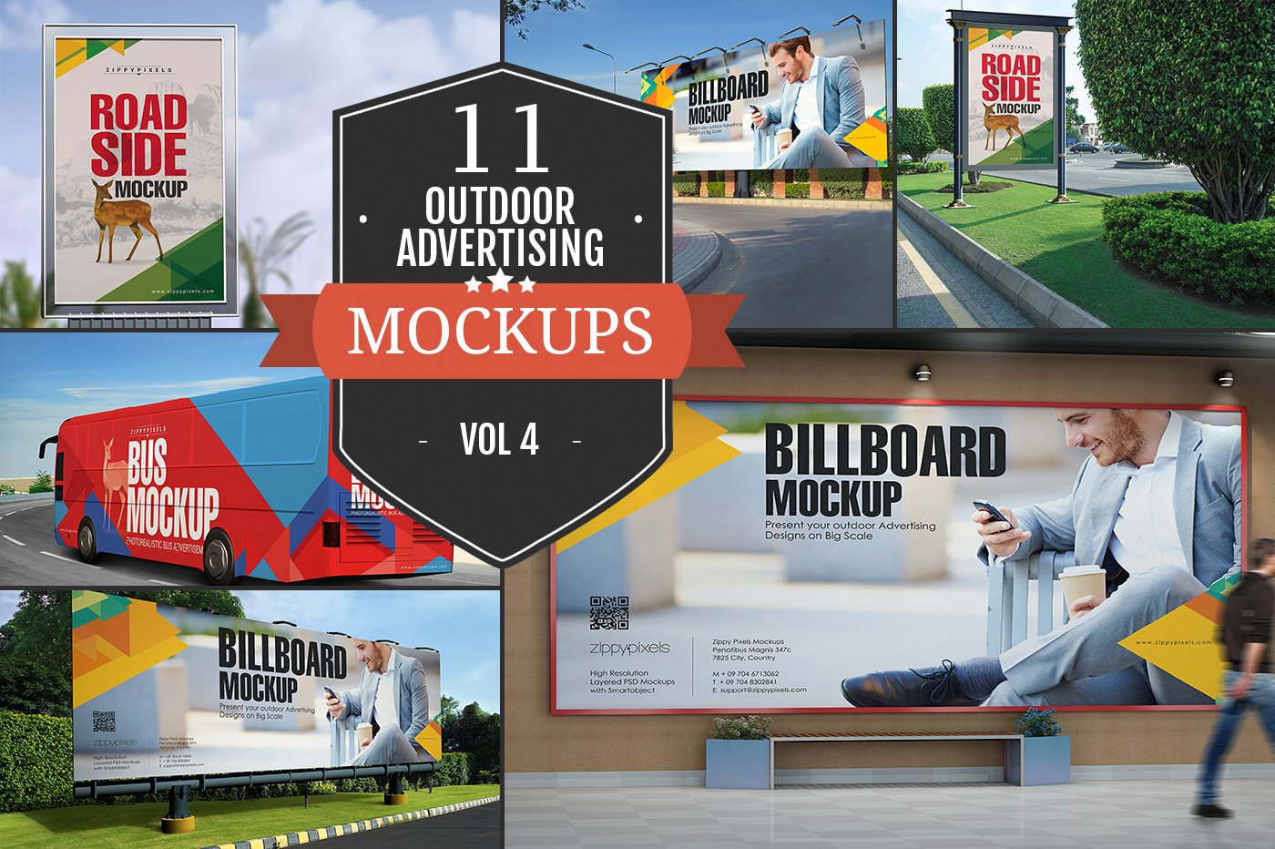 Outdoor Advertising Mockups Vol. 4 cover image.