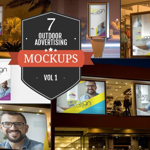 Outdoor Advertising Mockups Vol. 1 cover image.