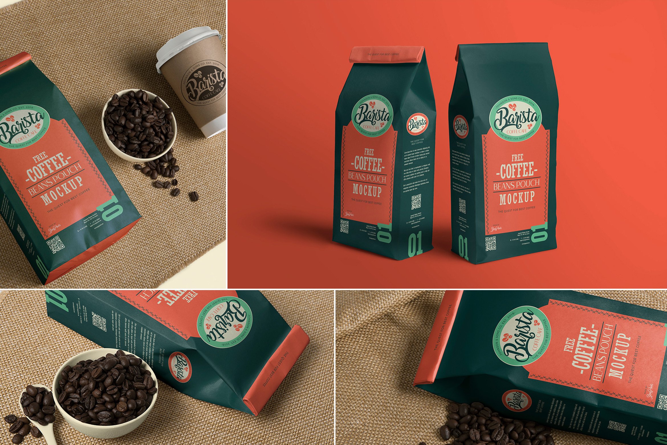 Coffee Pouch Mockups cover image.