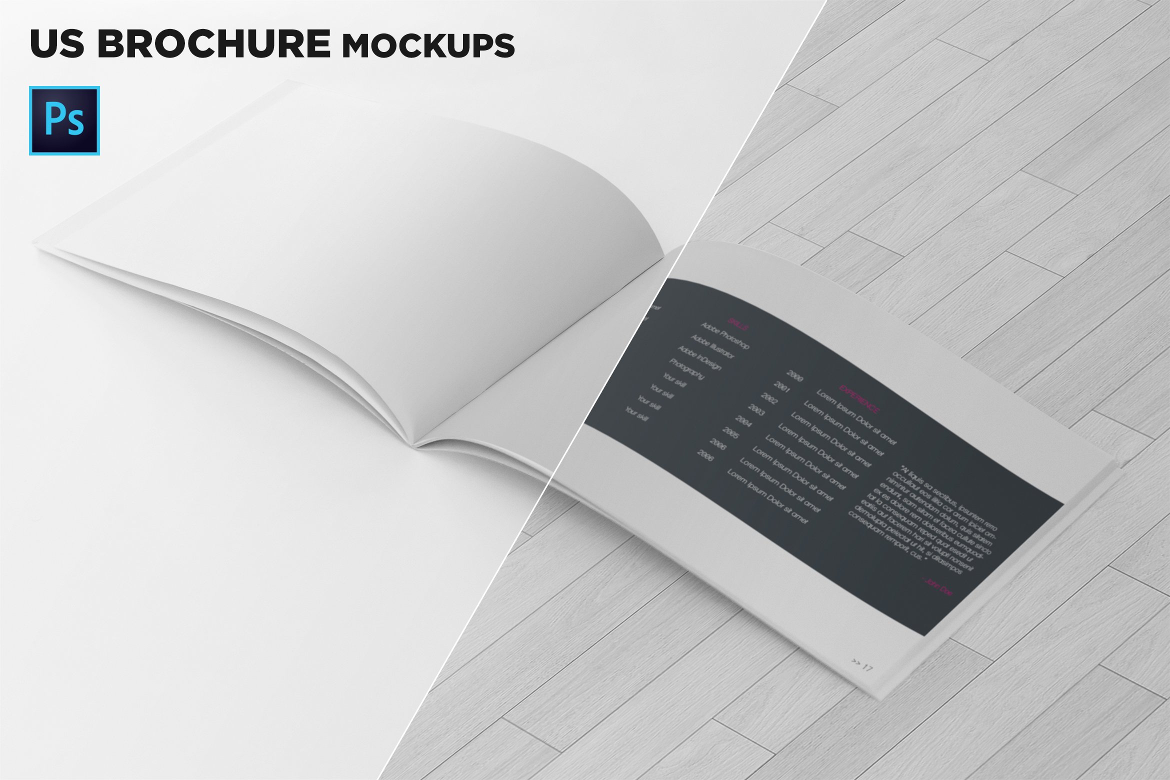 US Half-Letter Brochure Mockups cover image.