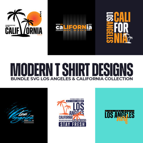 10 Modern Los Angeles and California SVG PNG EPS Collection cover image.