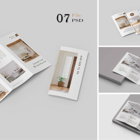 A4 Trifold Brochure Mockup cover image.