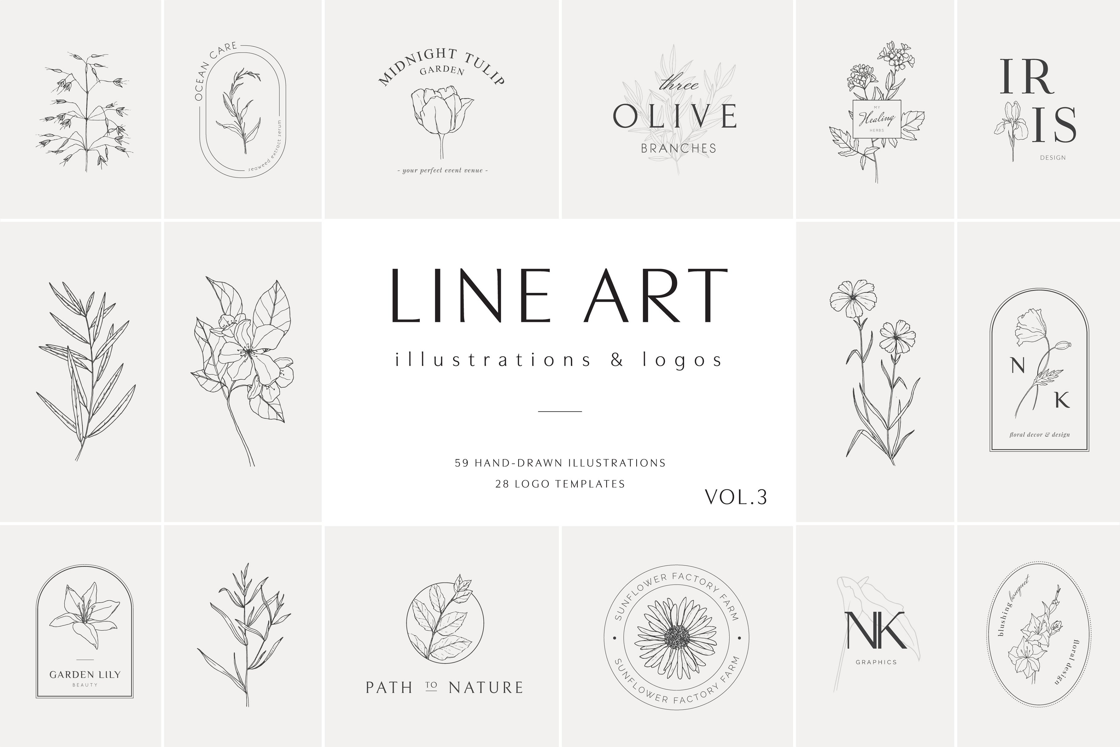 Line art logos Vol. 3 cover image.