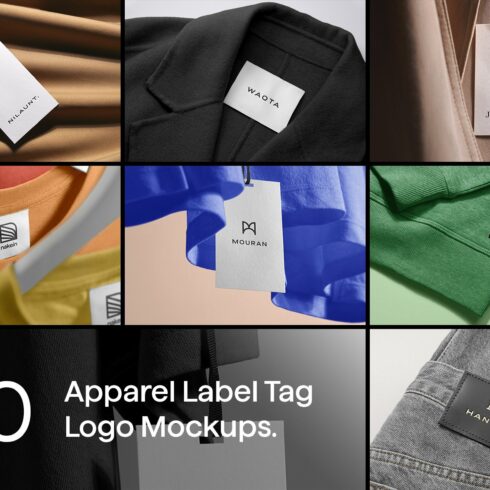 30 Apparel Tag & Labels Logo Mockups cover image.