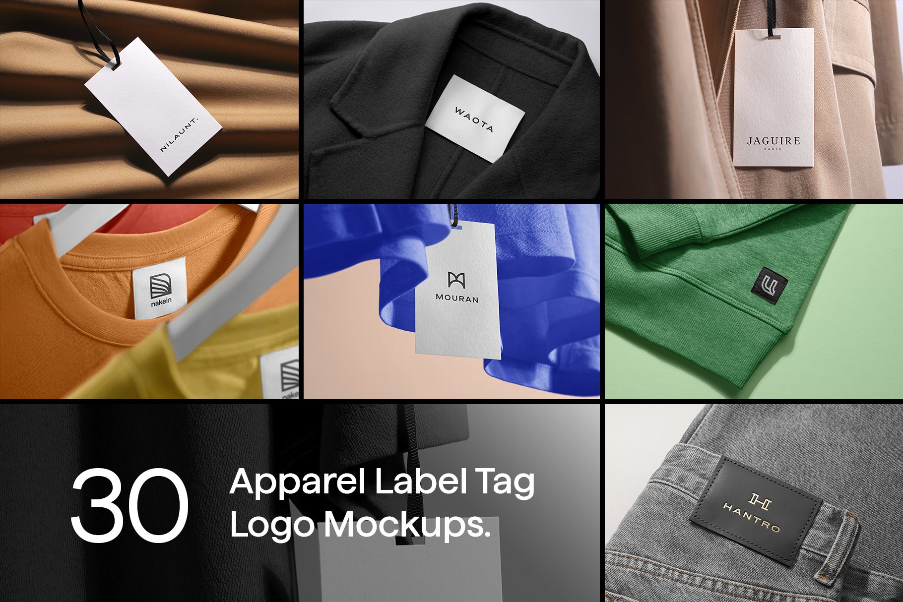 30 Apparel Tag & Labels Logo Mockups cover image.