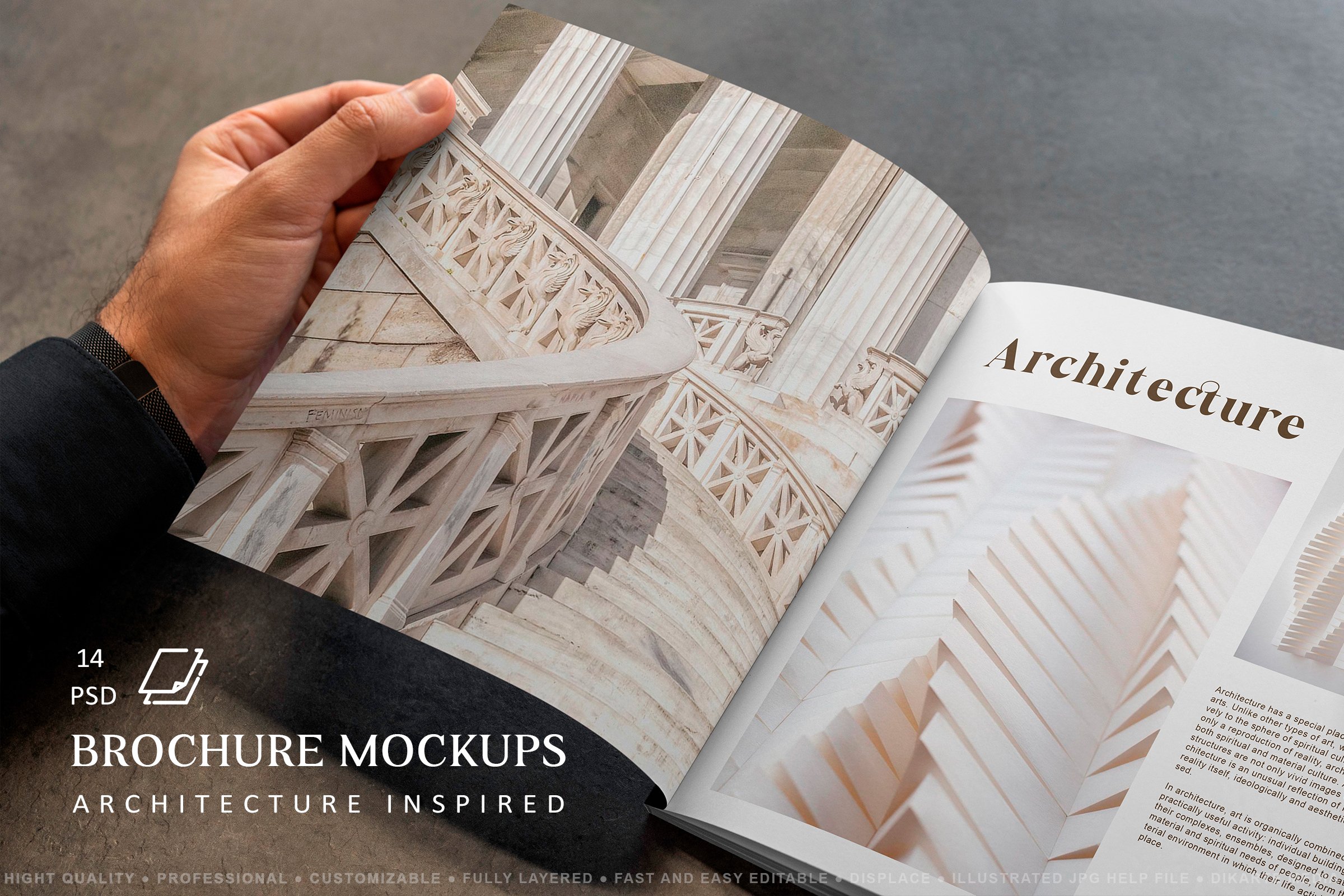 Square Brochure Mockups Architecture cover image.