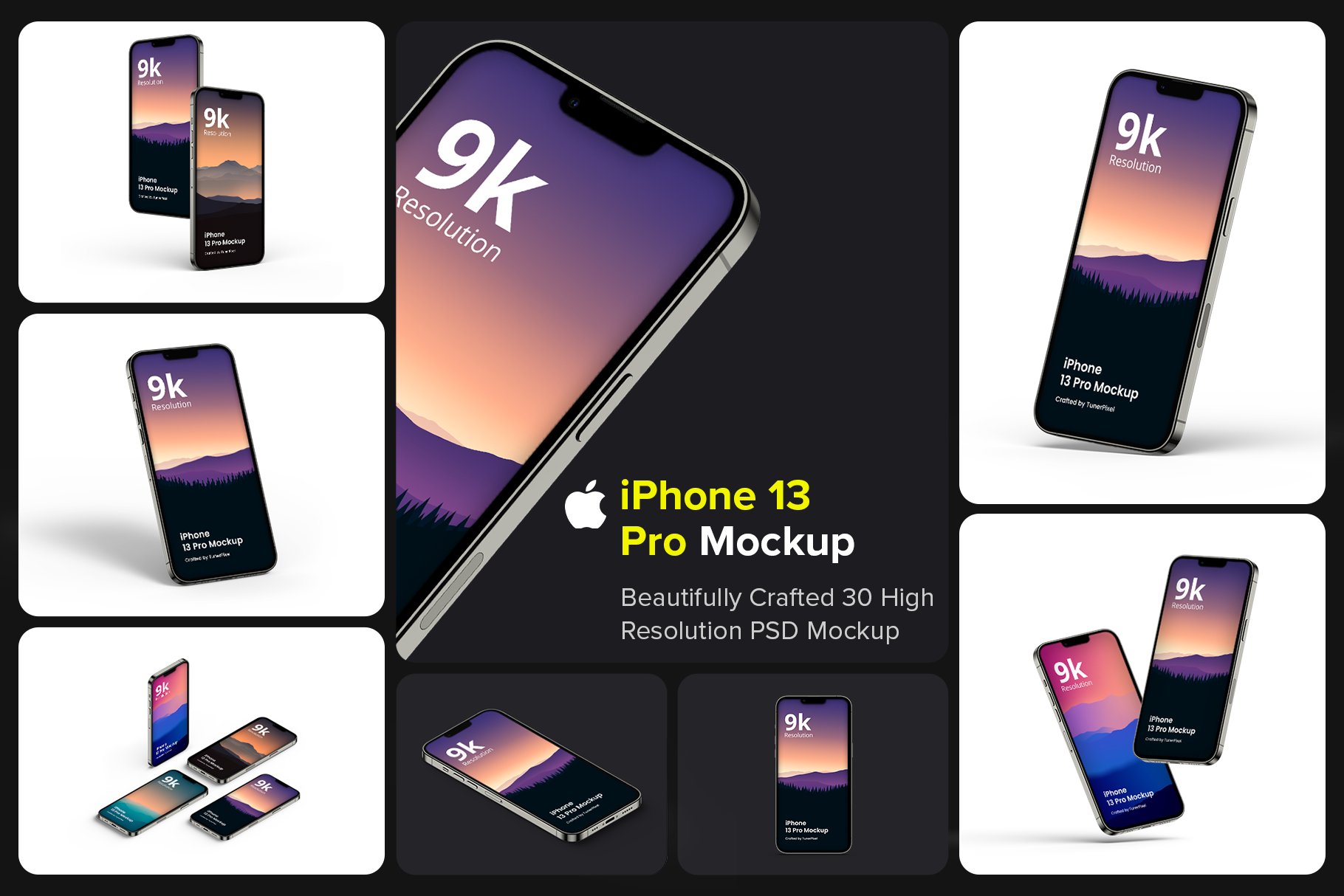 iPhone 13 Pro Mockup cover image.