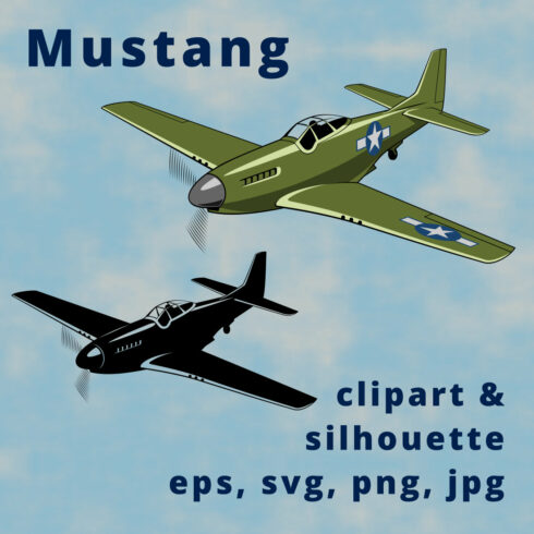 Mustang USA Fighter Plane Clipart cover image.