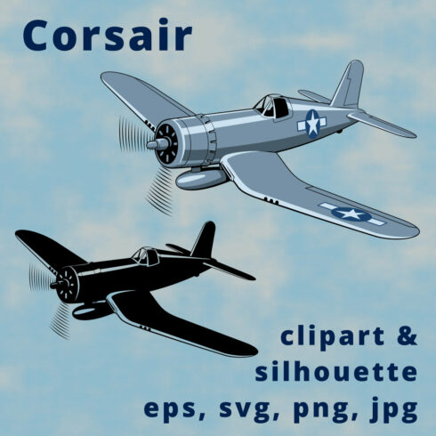 Corsair USA Fighter Plane Clipart cover image.