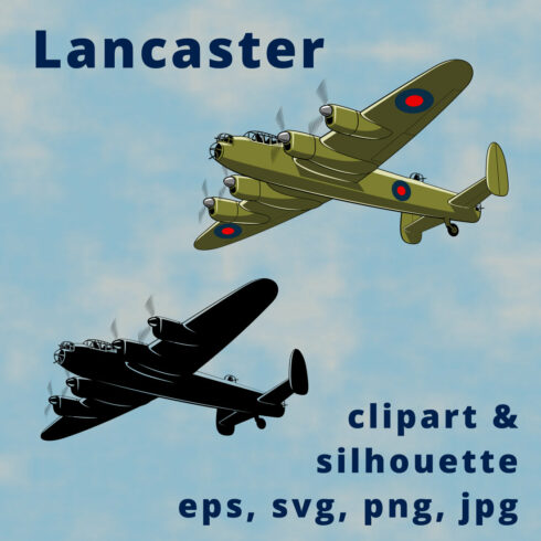Avro Lancaster British Heavy Bomber Clipart cover image.