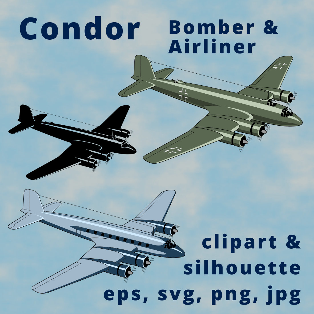 Fw-200 Condor German Bomber Clipart cover image.