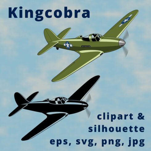Kingcobra USA Fighter Plane Clipart cover image.