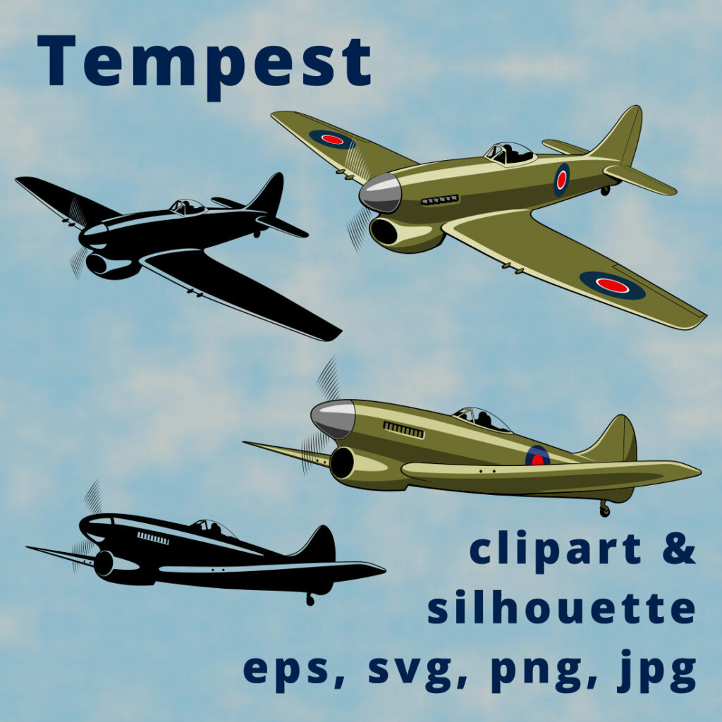 Tempest British Fighter Plane Clipart. - MasterBundles