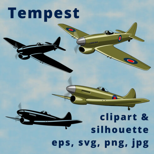 Tempest British Fighter Plane Clipart cover image.