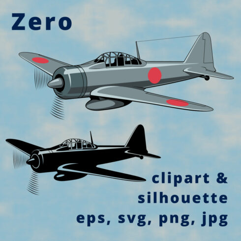Zero Japanese Fighter Plane Clipart cover image.