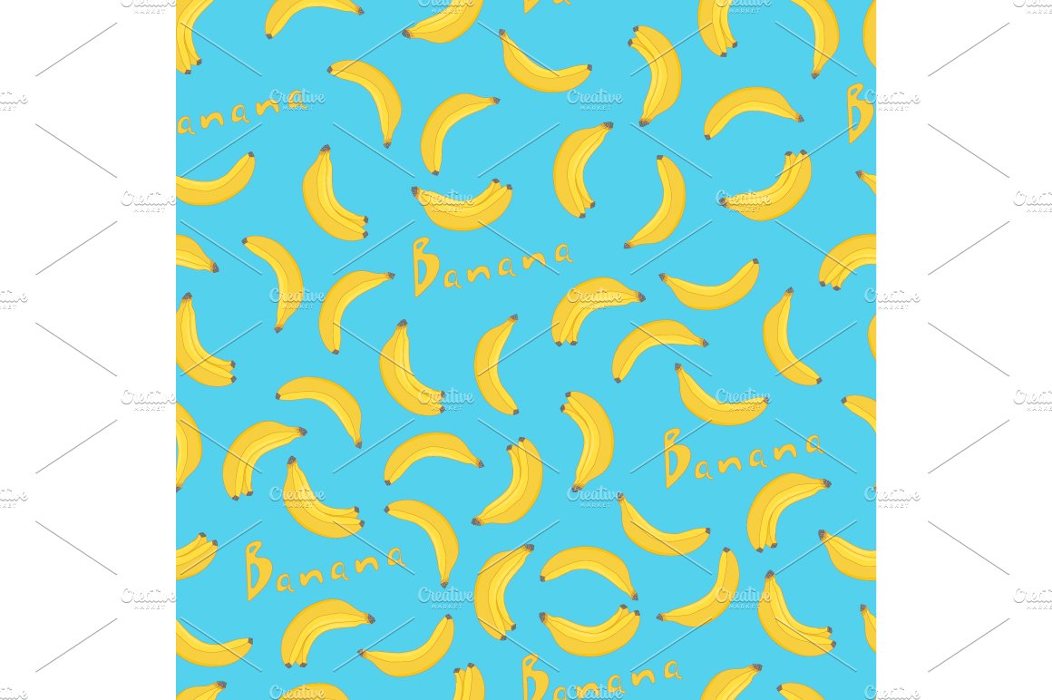 Banana Seamless Patterns. preview image.