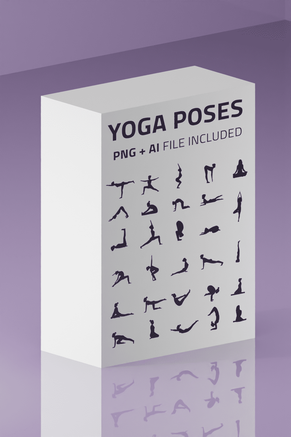 YOGA POSES - VECTOR ILLUSTRATIONS pinterest preview image.