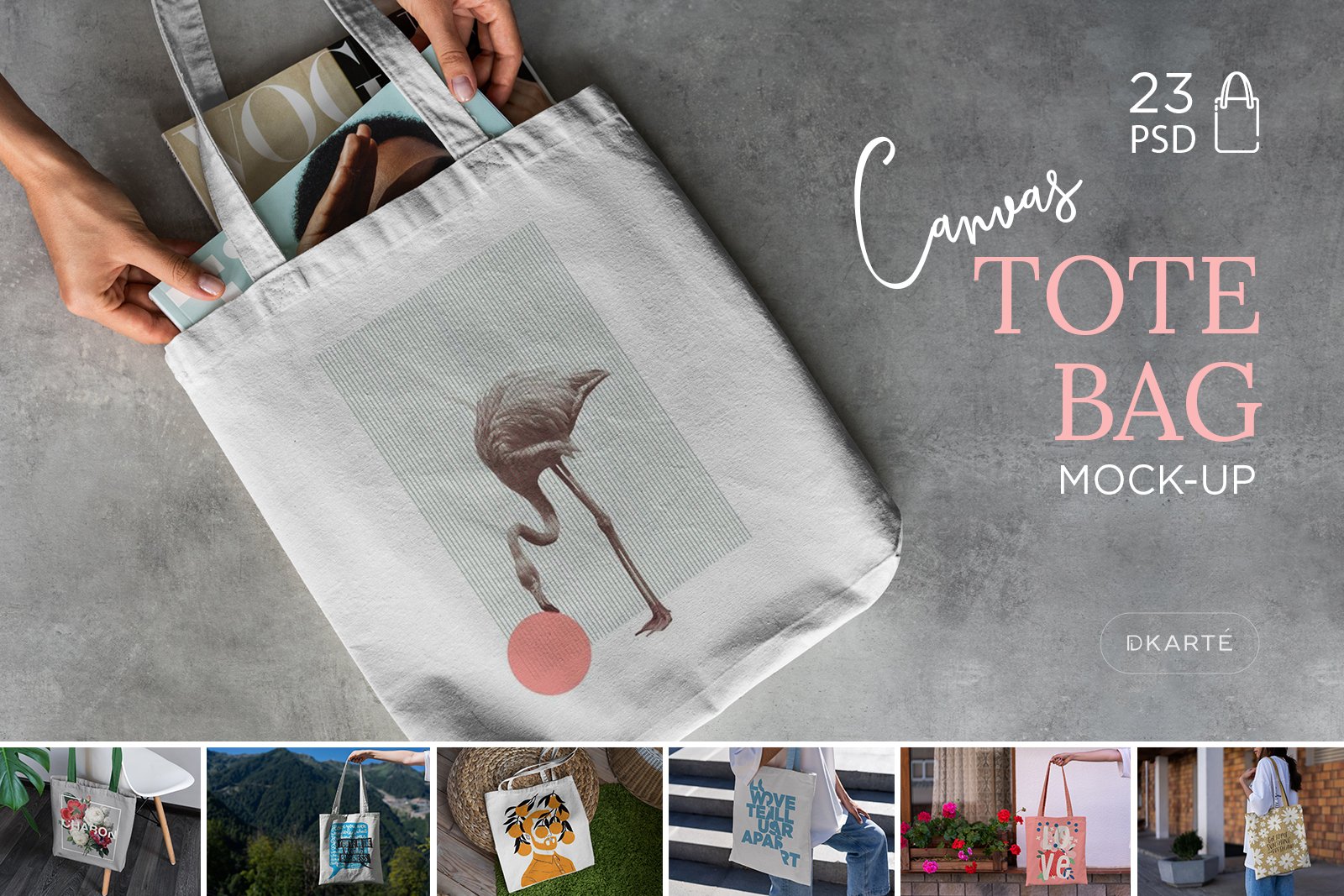 Canvas Tote Bag Mock-Up Lifestyle cover image.