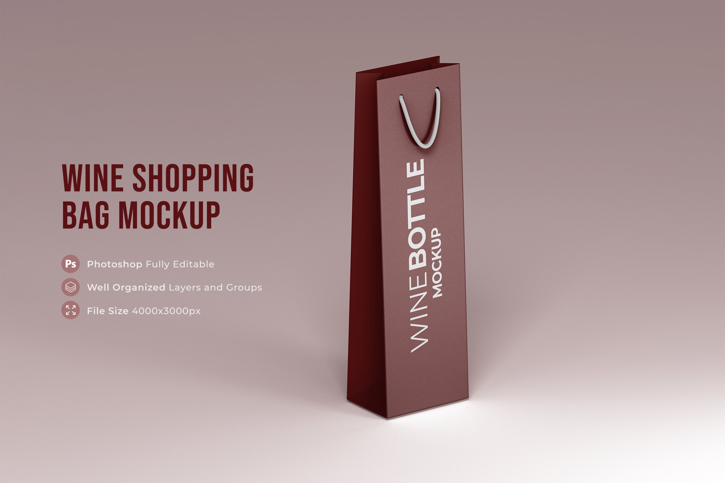 Wine Shopping Bag Mockup cover image.
