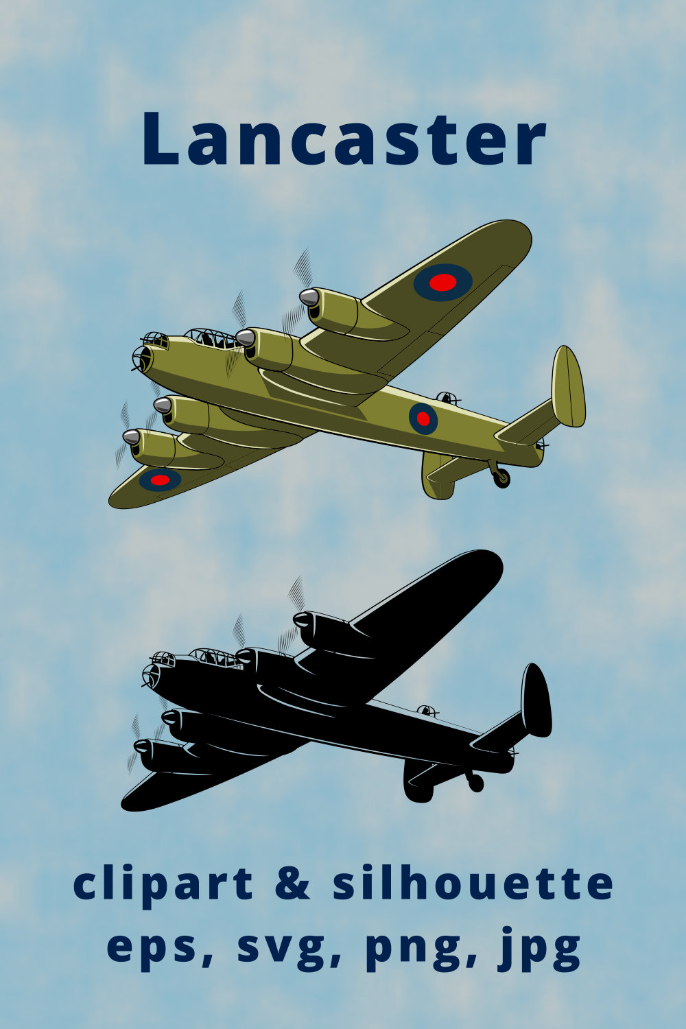 Avro Lancaster British Heavy Bomber Clipart pinterest preview image.