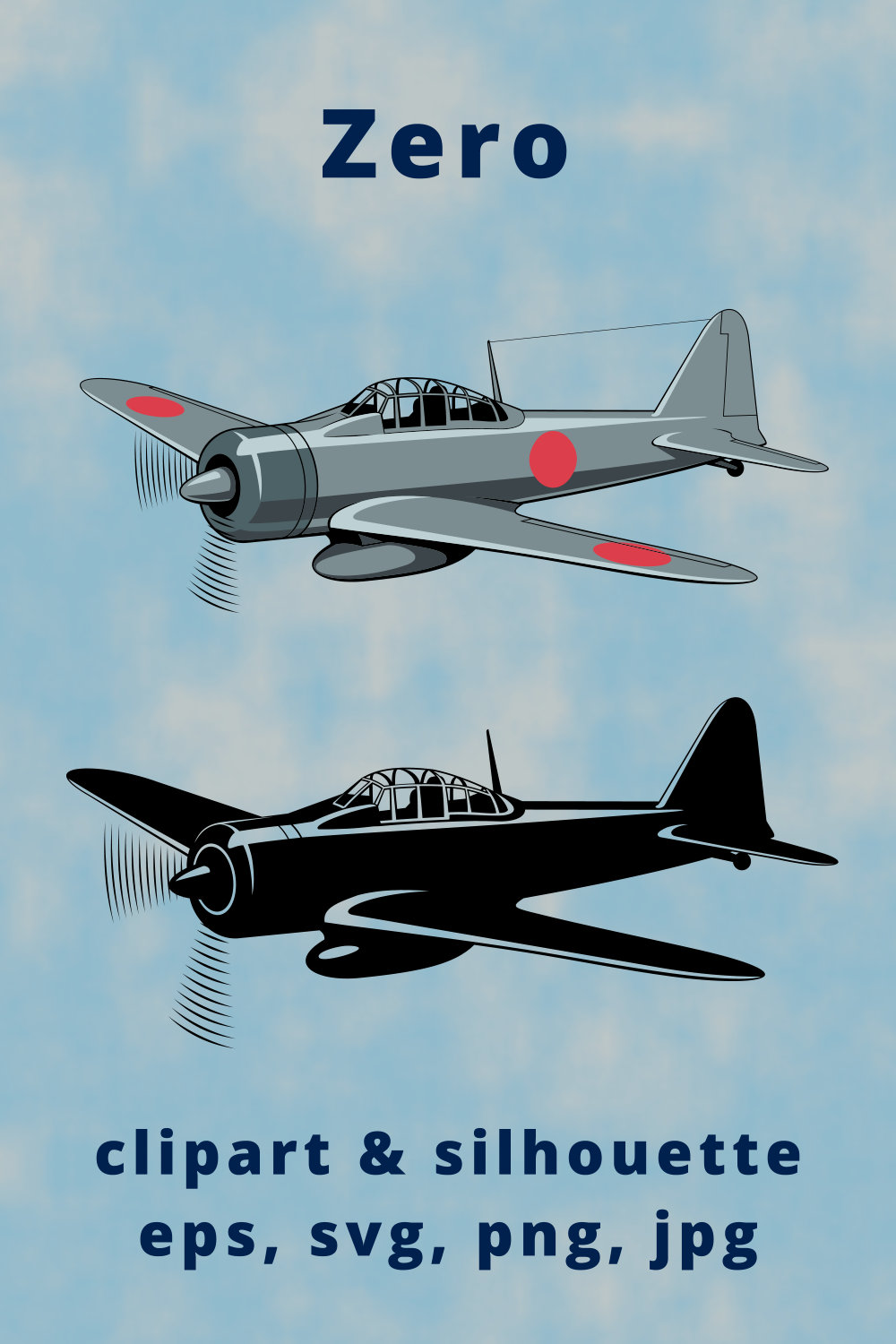 Zero Japanese Fighter Plane Clipart pinterest preview image.