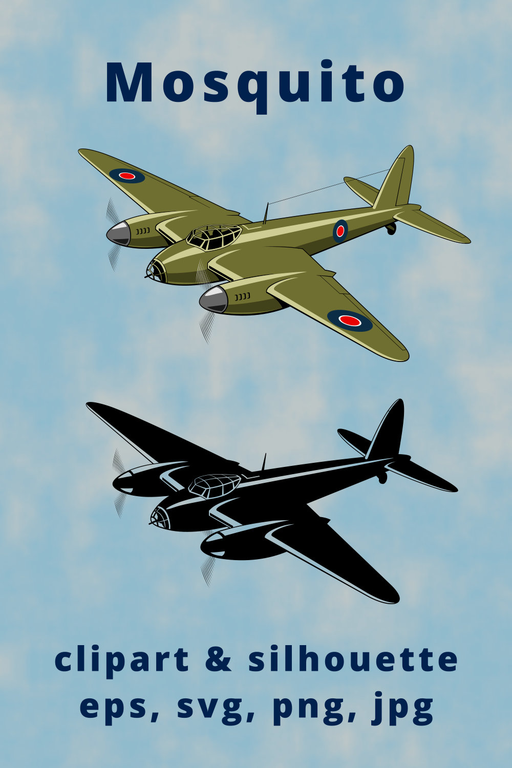 Mosquito British Light Bomber Clipart pinterest preview image.