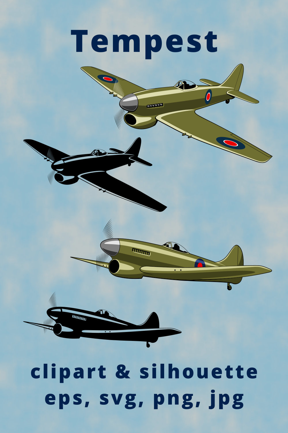 Tempest British Fighter Plane Clipart pinterest preview image.