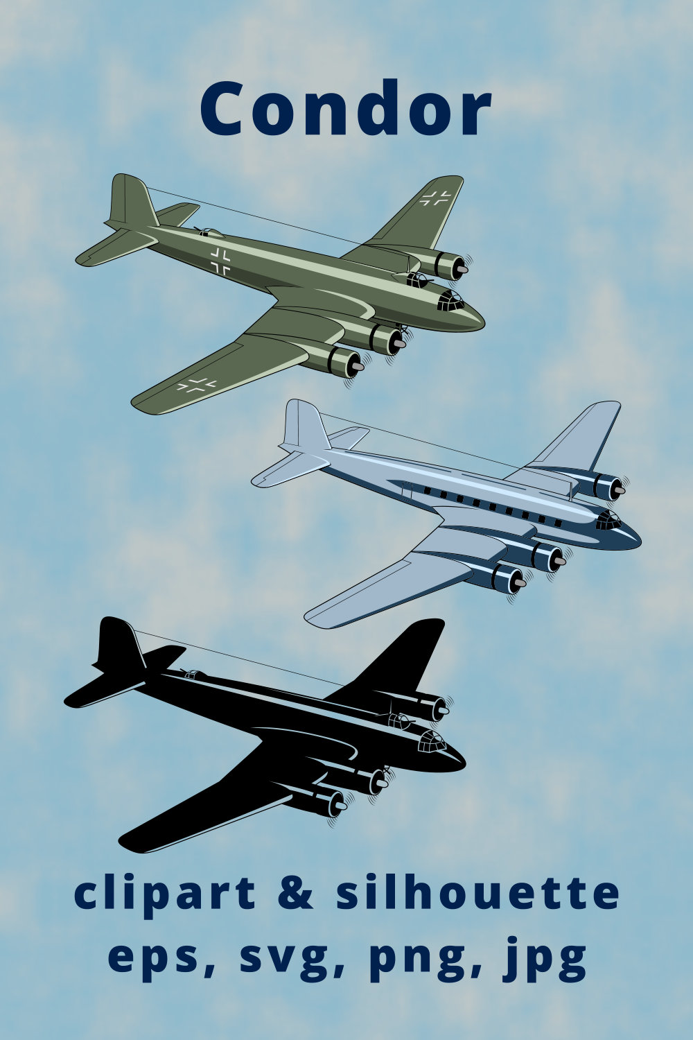 Fw-200 Condor German Bomber Clipart pinterest preview image.