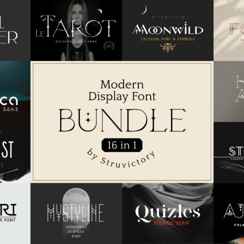 Modern Display Font Bundle cover image.