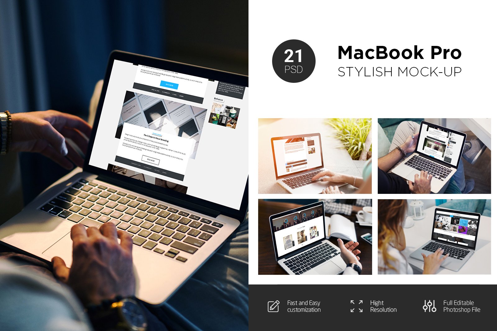 MacBook Screen Mock-Up / 21 PSD cover image.