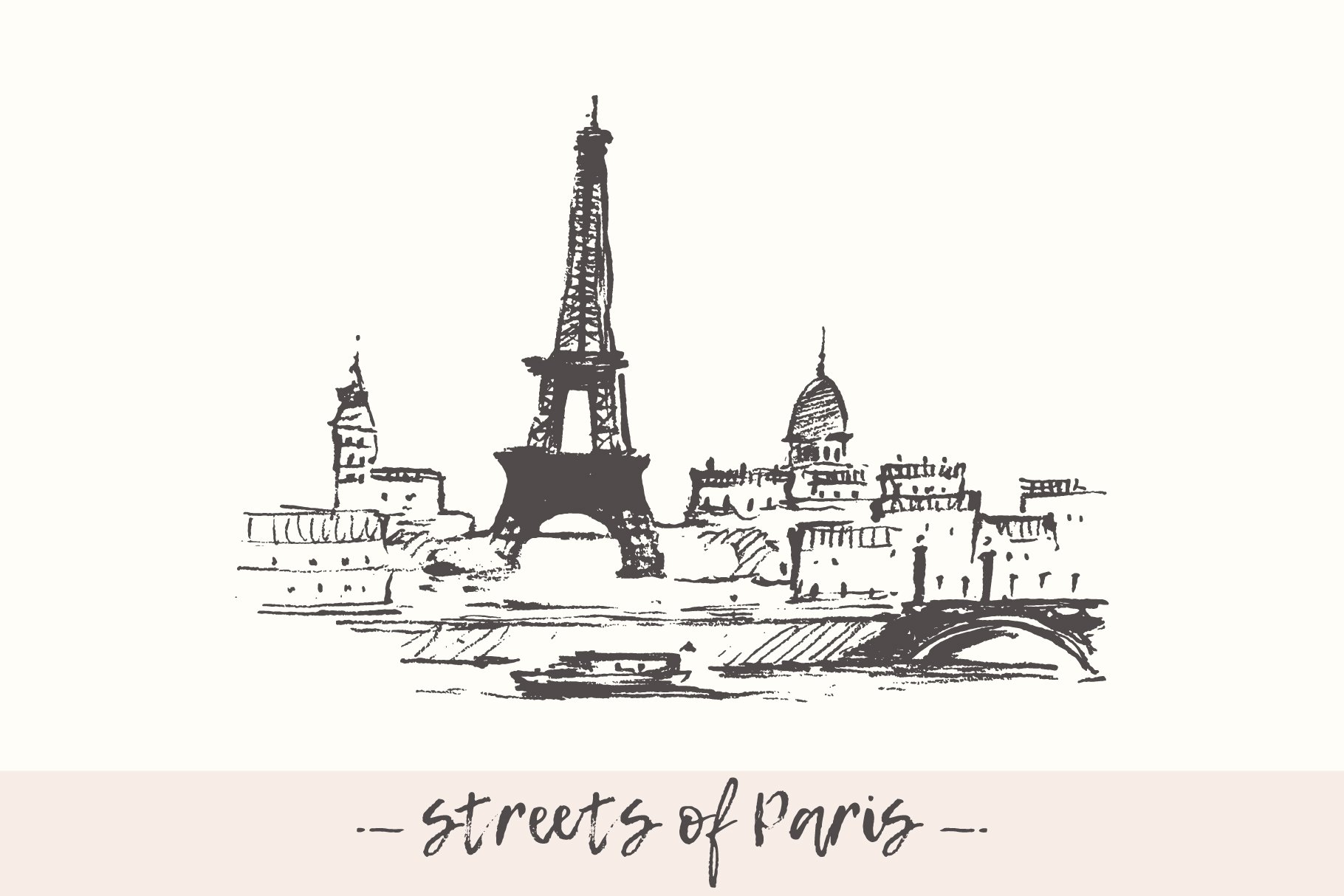 Streets in Paris, Eiffel tower cover image.