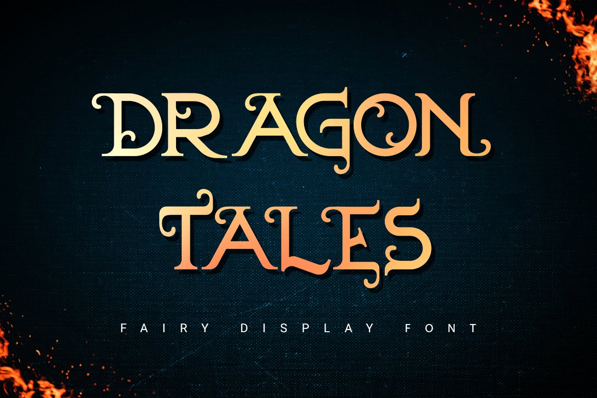 Dragon Tales | fairy font cover image.