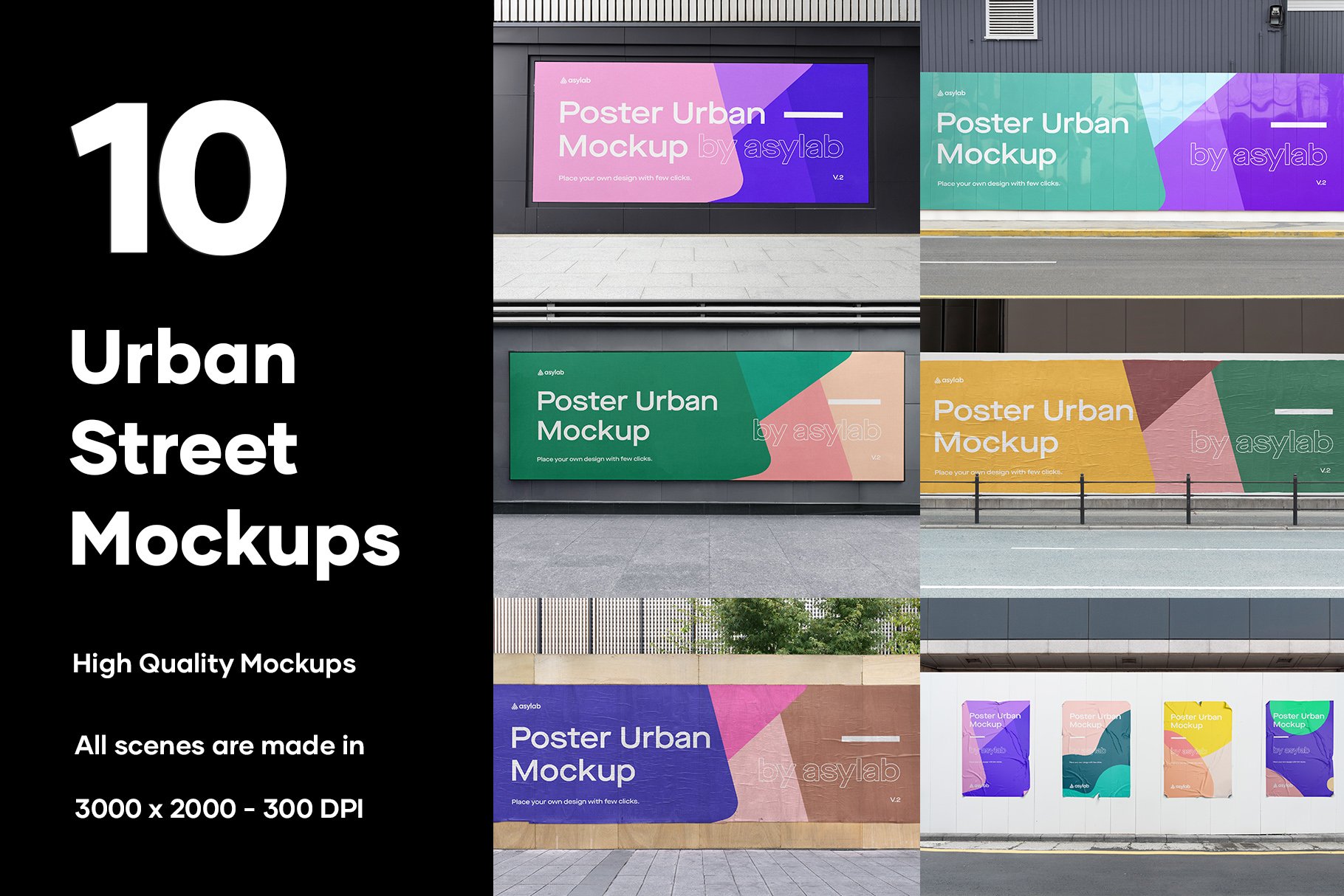 10 Urban Poster Street Mockups - PSD cover image.