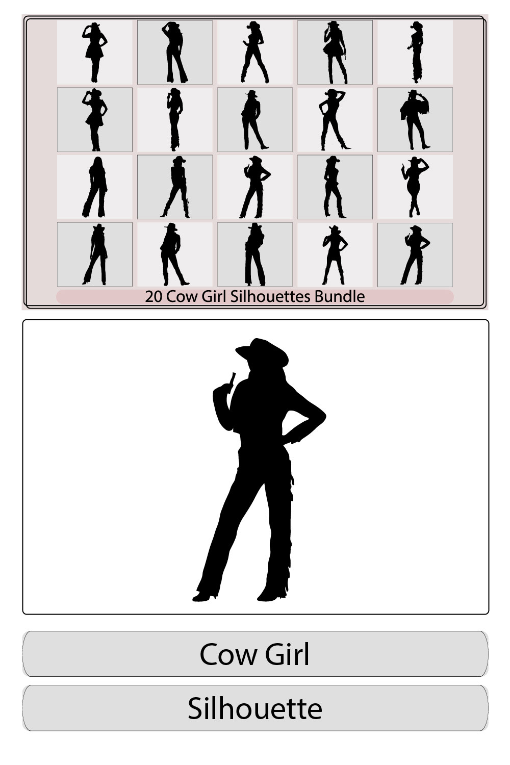 cowgirl riding a horse and throwing lasso,Woman with a cowboy hatwoman cowboy black and white vector silhouette design set pinterest preview image.
