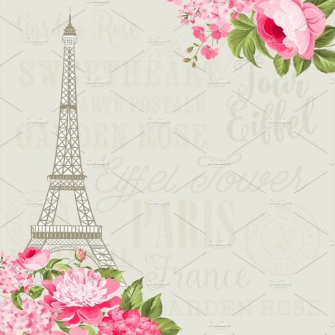 Eiffel tower card. cover image.