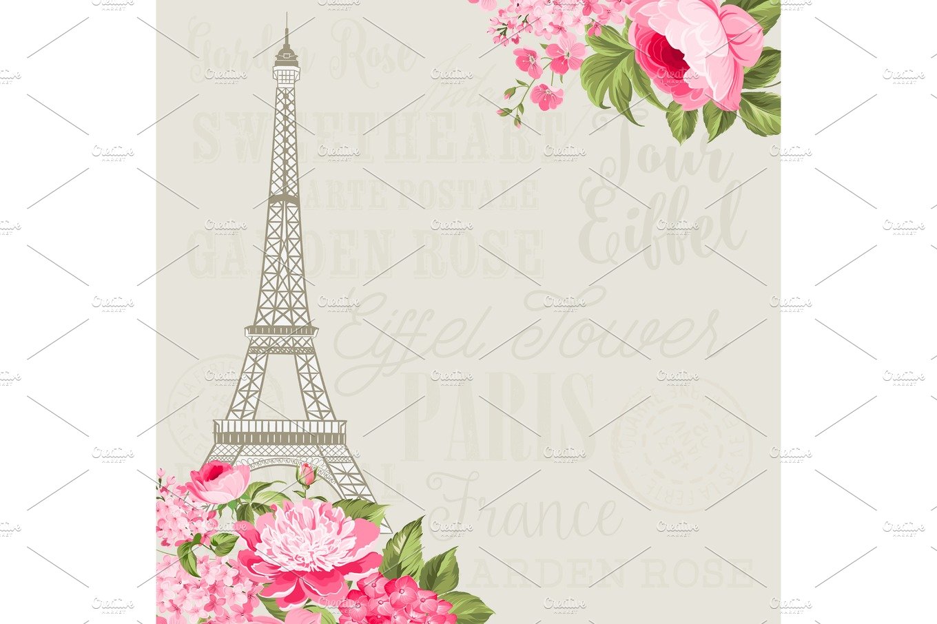 Eiffel tower card. cover image.