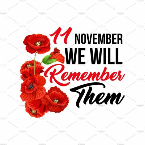 11 November poppy remembrance day vector icons cover image.