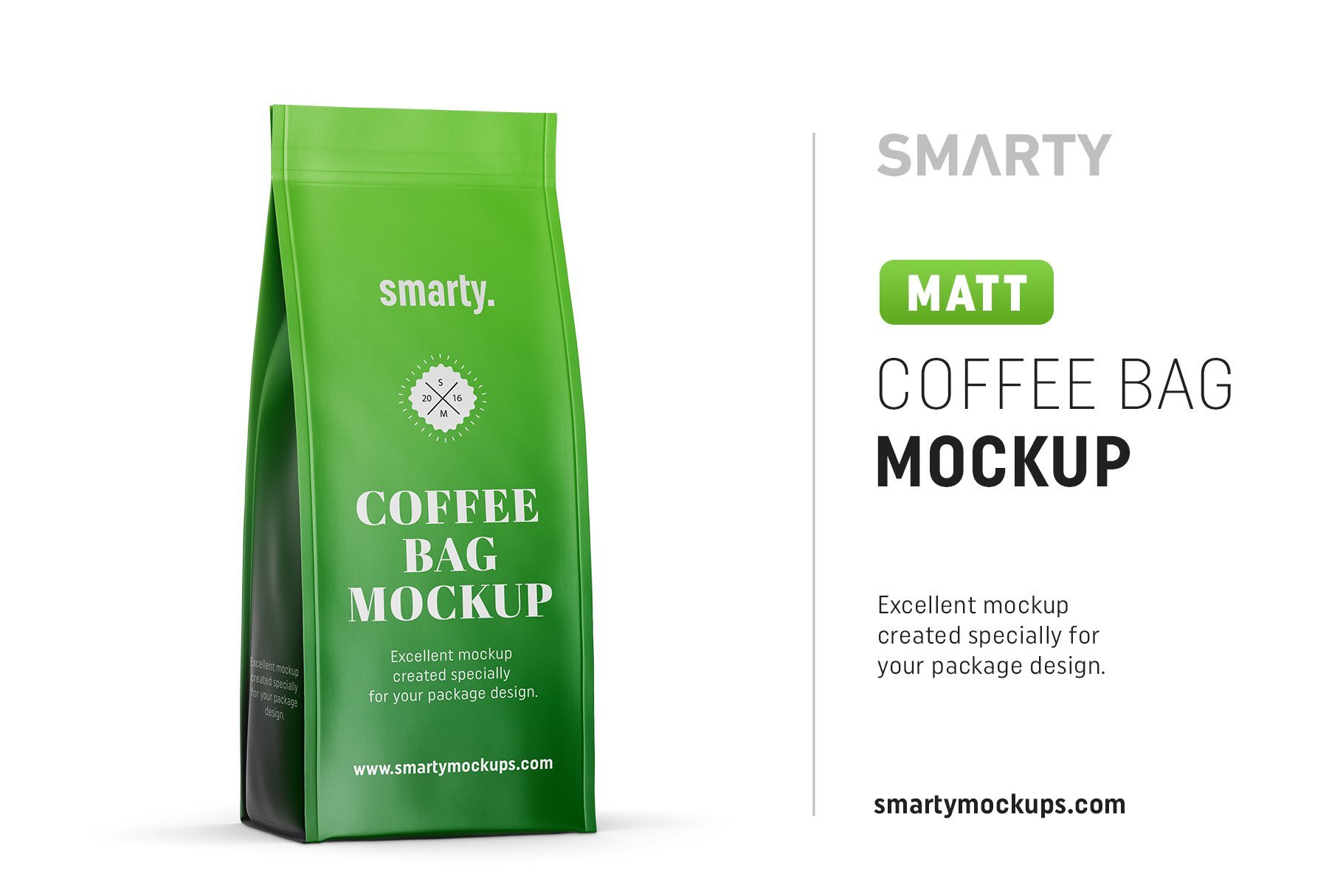 Matt coffee bag mockup cover image.