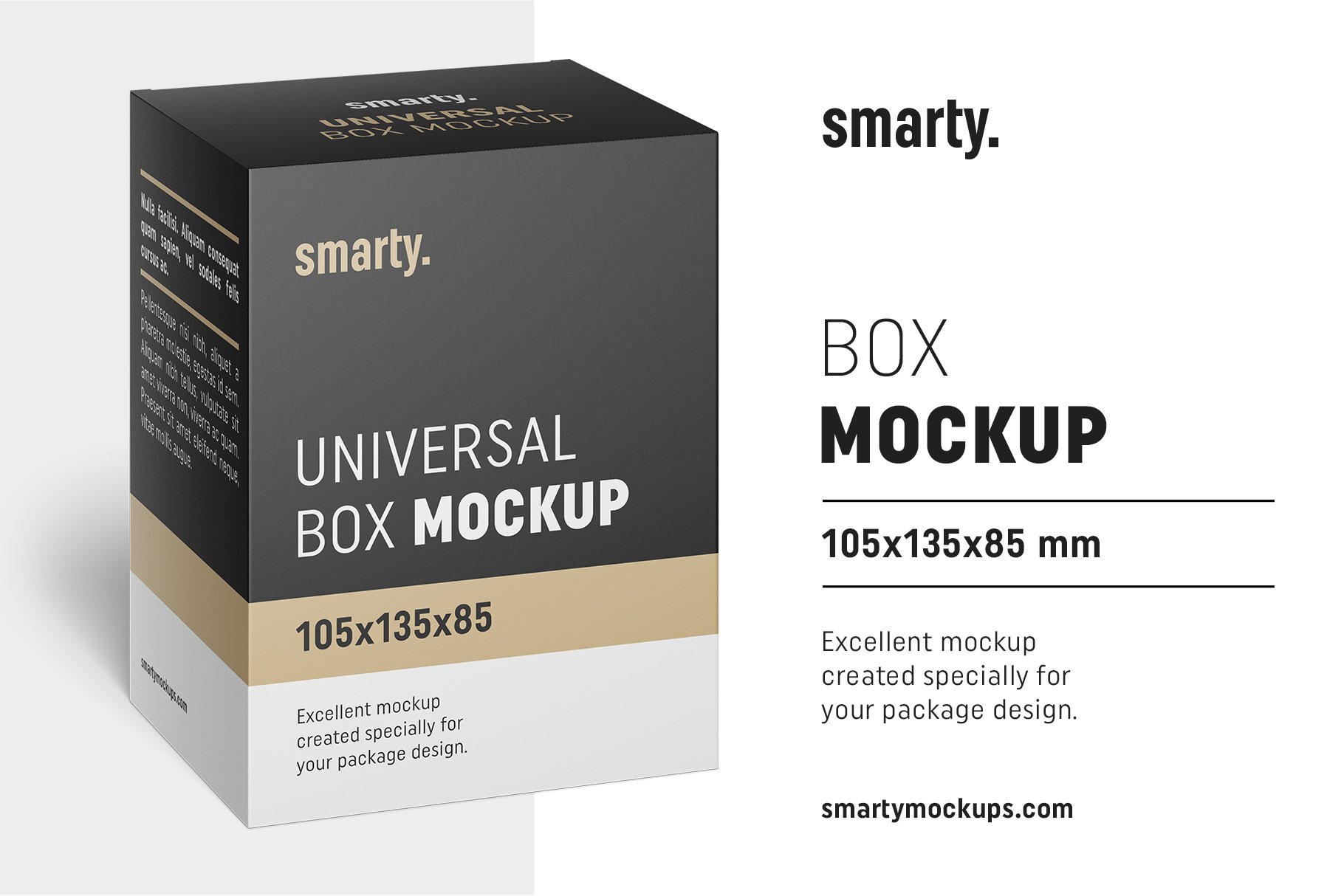 Box mockup / 105x135x85 mm cover image.