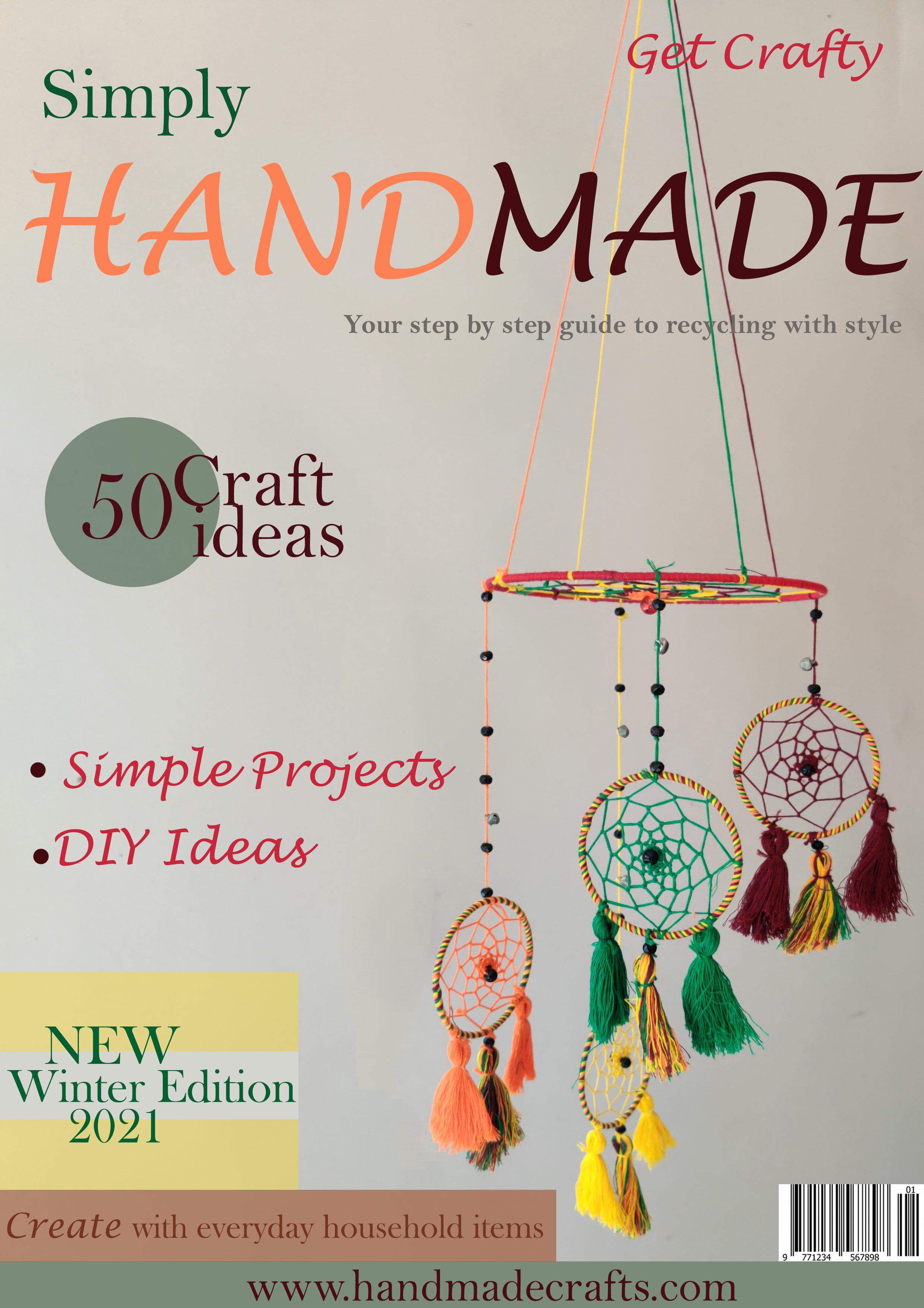 Magazine with a picture of a handmade mobile.