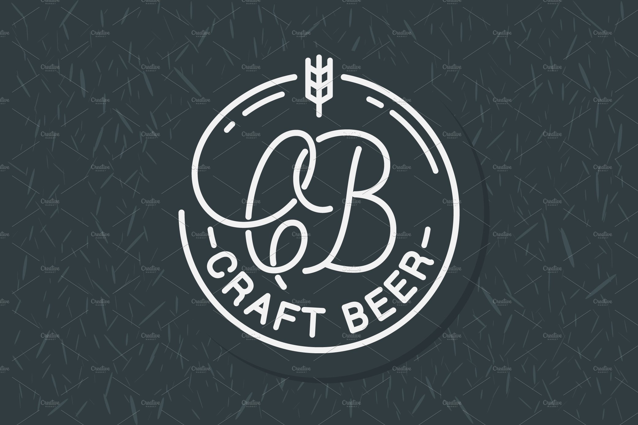 Craft beer logo. Round linear logo. cover image.