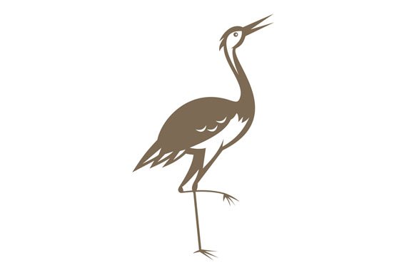 Crane Looking Up Retro Woodcut cover image.