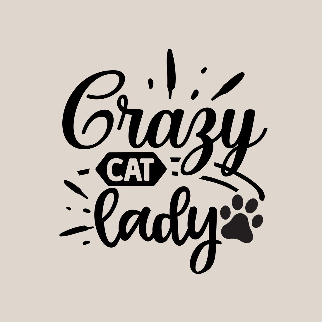 crazy cat lady svg preview image.