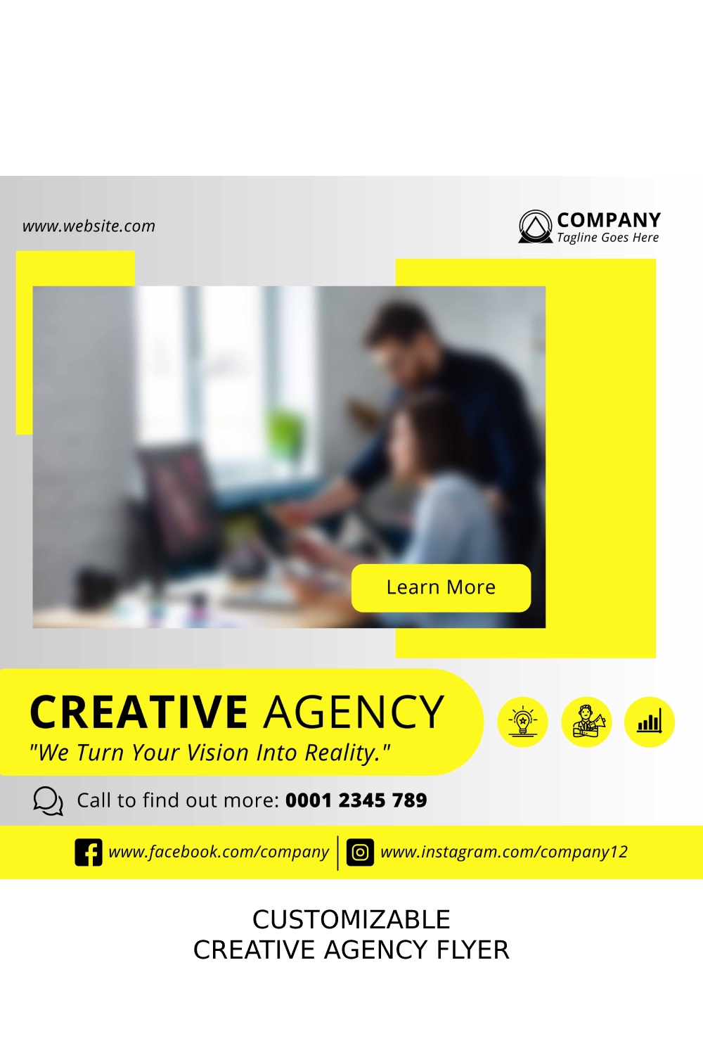 Creative Agency Flyer Template pinterest preview image.
