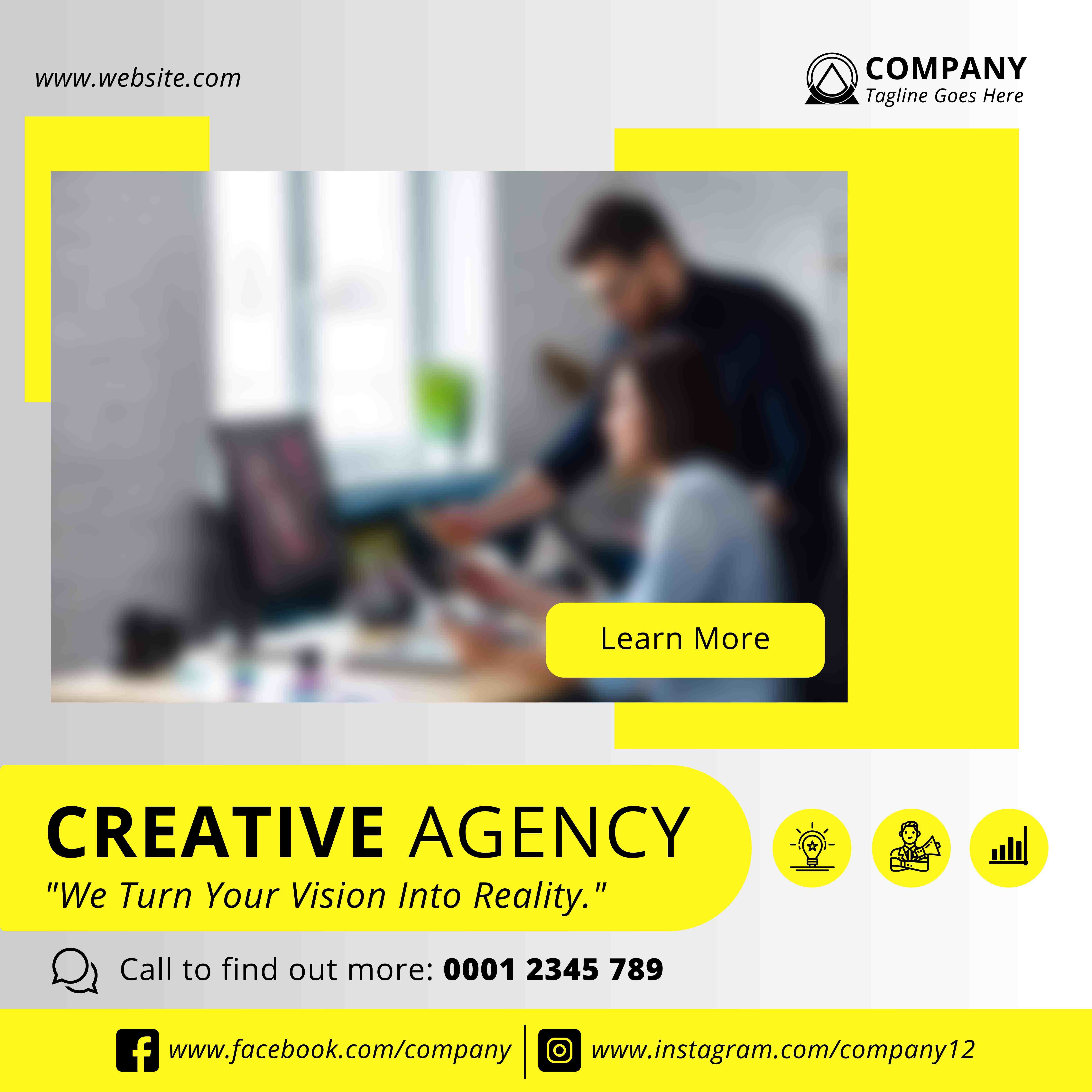 Creative Agency Flyer Template preview image.