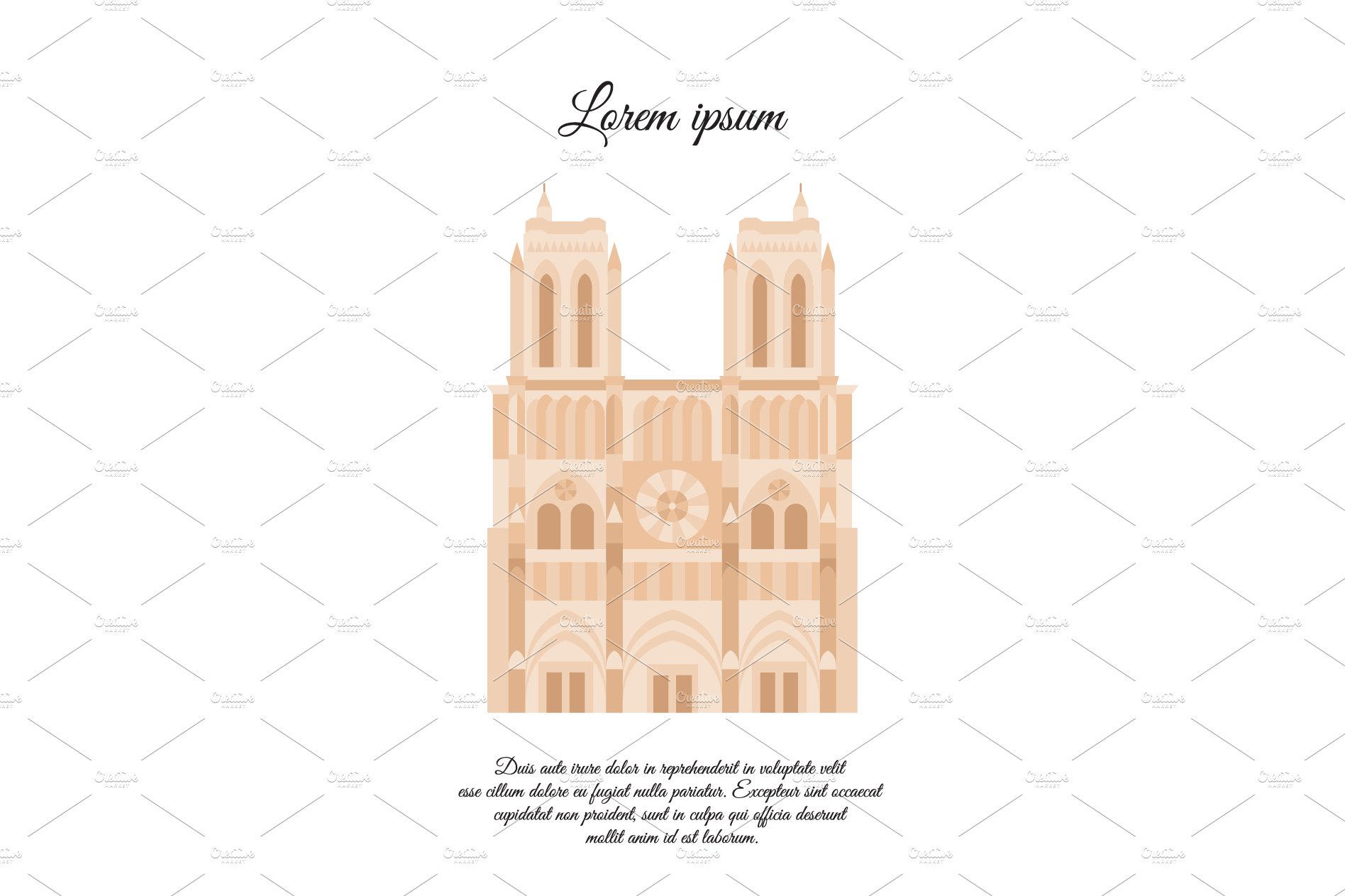 Notre Dame de Paris color vector. cover image.
