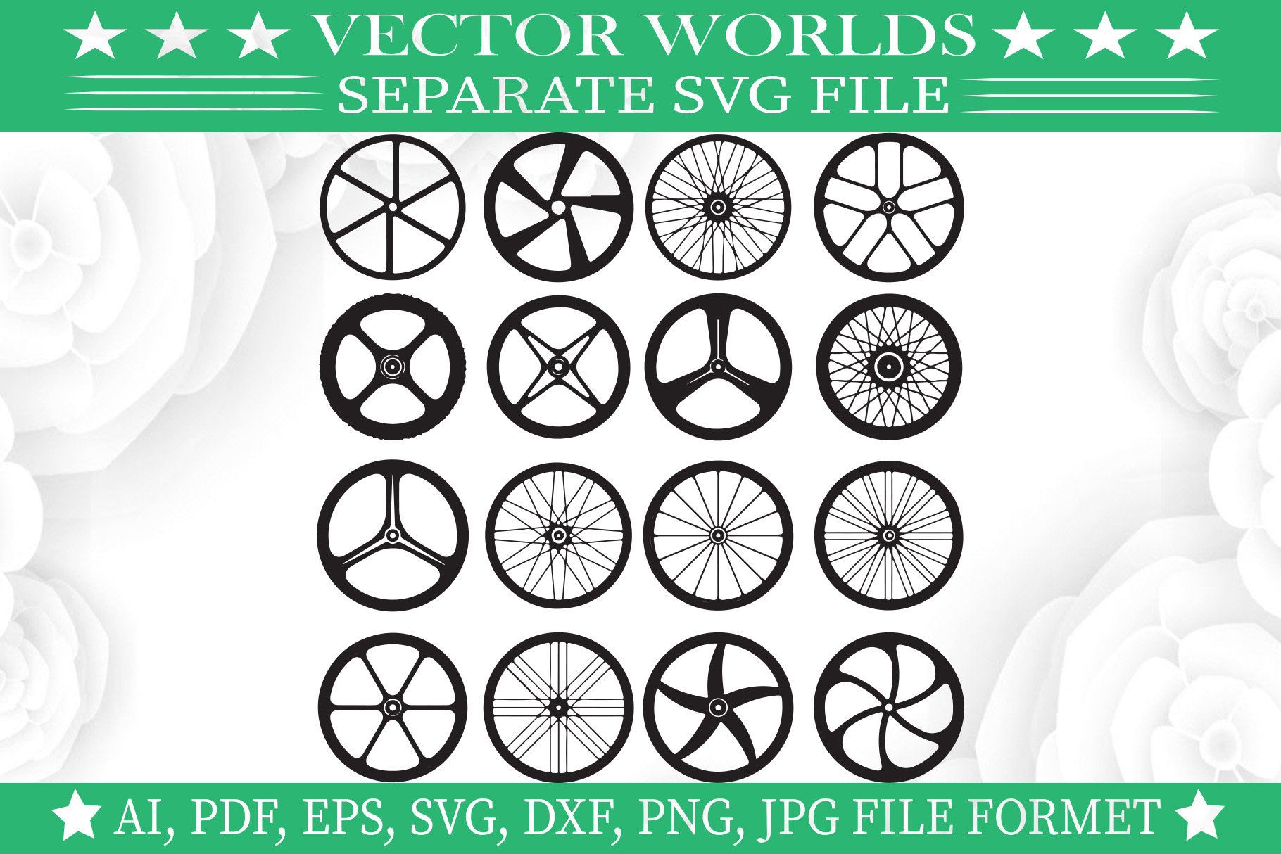 Bicycle Wheel SVG, Wheel SVG cover image.