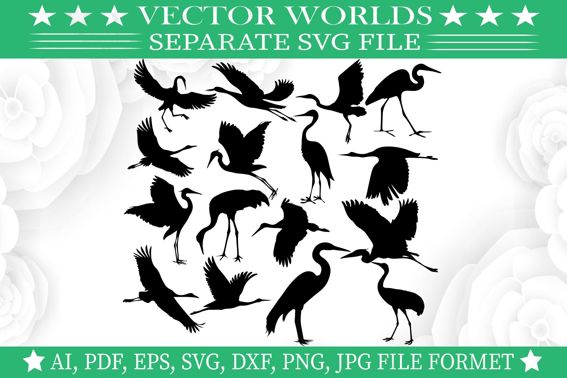 Crane Bird Svg, Bird Svg, Png cover image.
