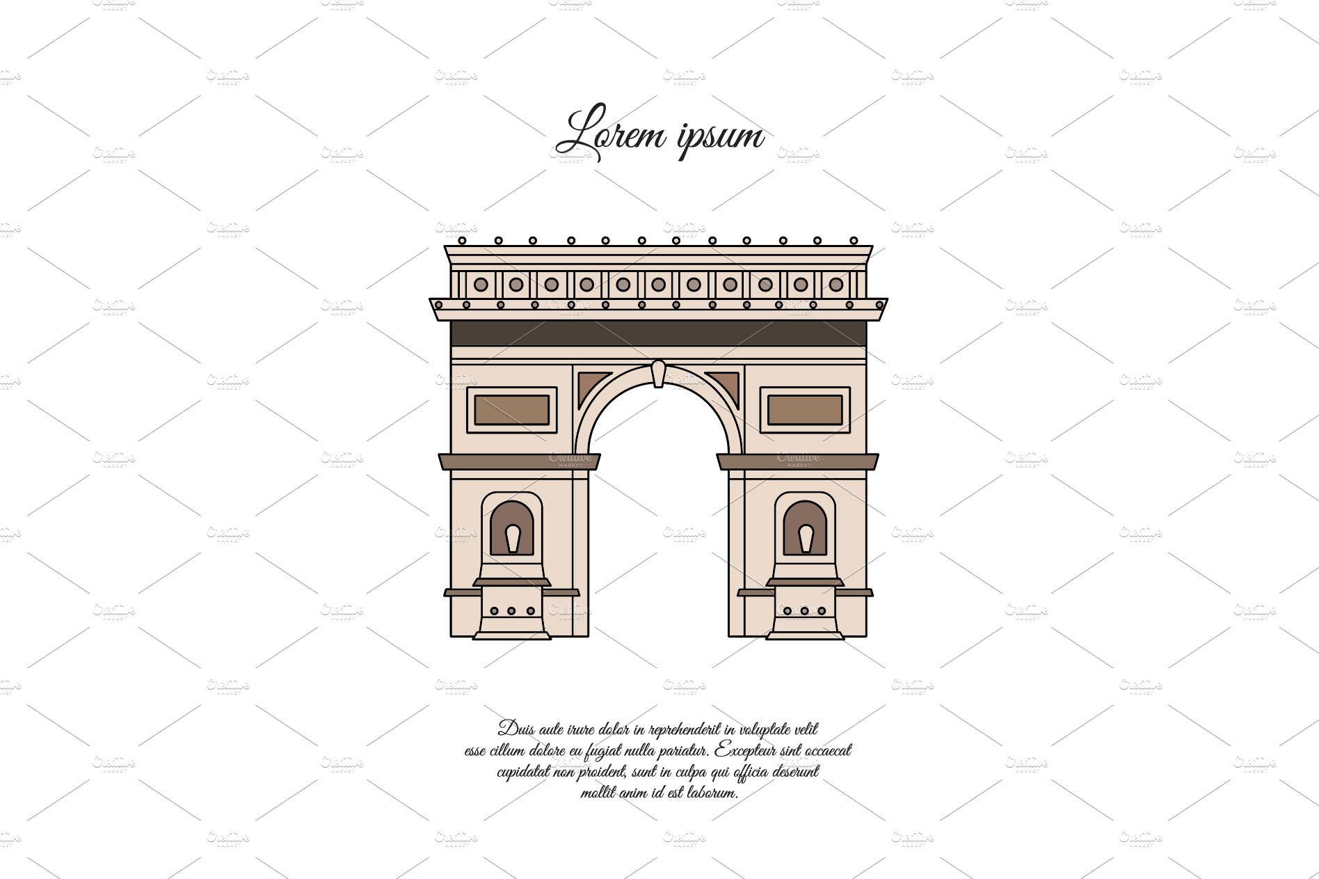 Arc de Triomphe in Paris vector cover image.