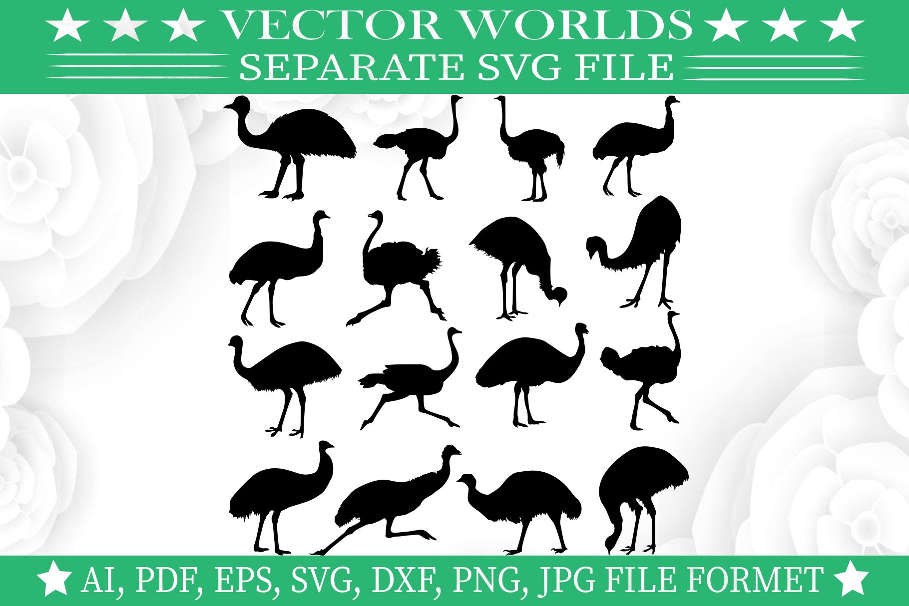 Emu Svg, Bird, Animal svg cover image.